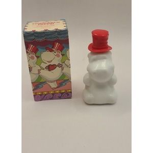 Vintage AVON HUGGABLE HIPPO Decanter ZANY Cologne 1.75 OZ Stickers